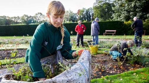 A group of people gardening at Nostell Priory in West Yorkshire